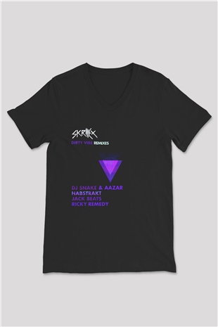 Skrillex Siyah Unisex V Yaka Tişört