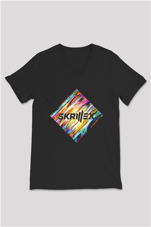 Skrillex Siyah Unisex V Yaka Tişört