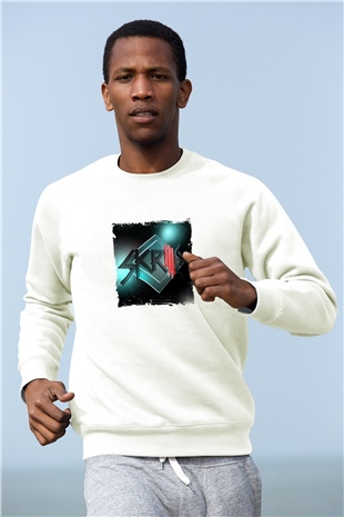 SkrillexBaskılı Beyaz Sweatshirt