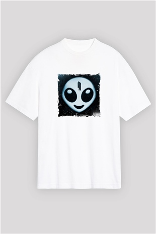 SkrillexBaskılı Beyaz Oversize Tişört