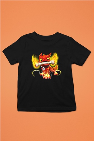 Skylanders Baskılı Siyah Unisex Çocuk Tişört