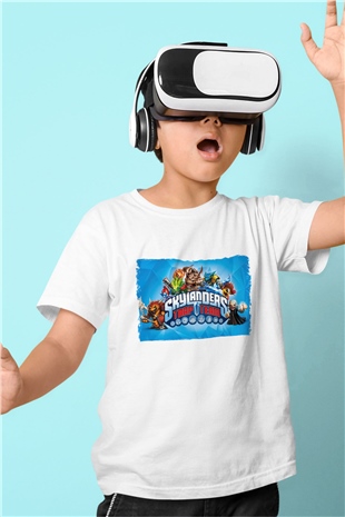 Skylanders Beyaz Unisex Çocuk Tişört