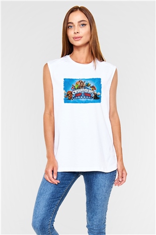 Skylanders Beyaz Unisex Kolsuz Tişört