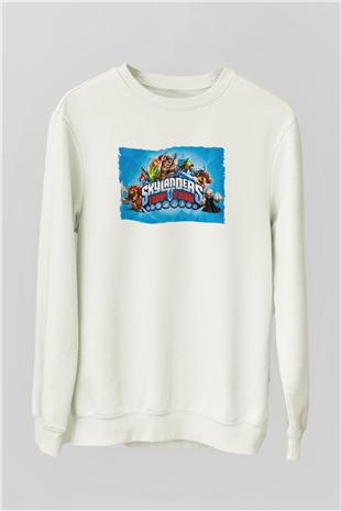 Skylanders Beyaz Unisex Sweatshirt