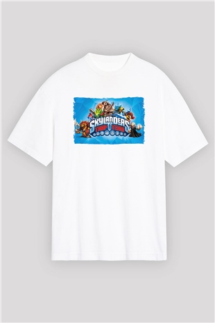 Skylanders Beyaz Oversize Tişört Oversize T-shirt