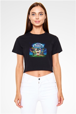 Skylanders Siyah  Crop Top Tişört