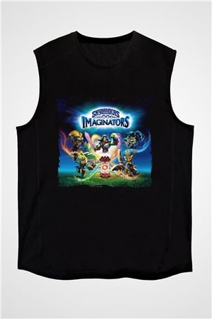 Skylanders Siyah Unisex Kolsuz Tişört
