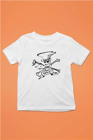 Slash Baskılı Beyaz Unisex Çocuk Tişört