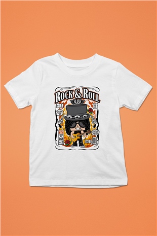 Slash Baskılı Unisex Beyaz Çocuk Tişört