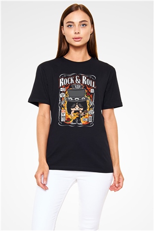Slash Baskılı Unisex Siyah Tişört