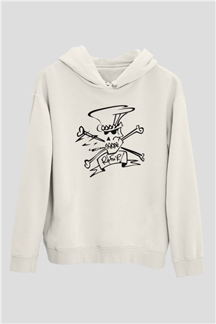 Slash Beyaz Unisex Hoodie