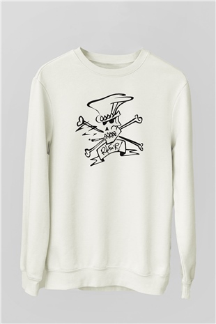 Slash Beyaz Unisex Sweatshirt