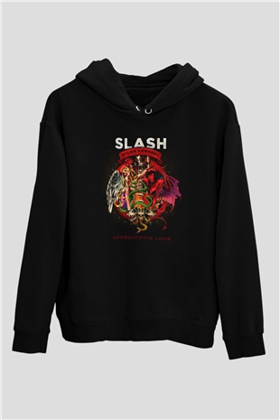 Slash Siyah Unisex Kapşonlu Sweatshirt