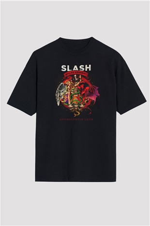 Slash Siyah Unisex Oversize Tişört T-Shirt
