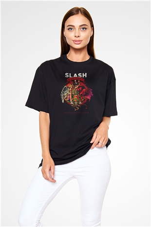 Slash Siyah Unisex Oversize Tişört T-Shirt