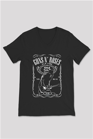 Slash Siyah Unisex V Yaka Tişört T-Shirt