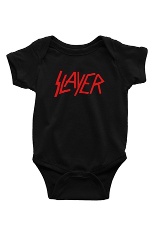 Slayer Baskılı Siyah Bebek Body - Zıbın