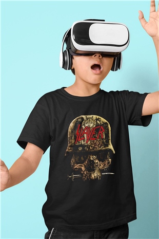 Slayer Baskılı Siyah Unisex Çocuk Tişört