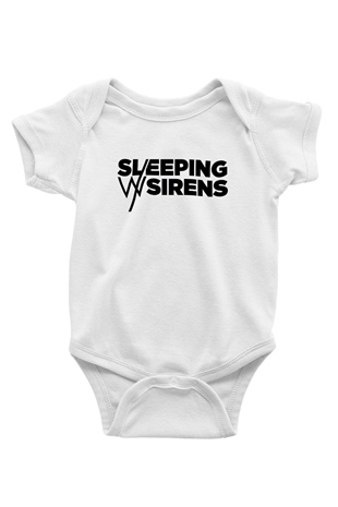 Sleeping with Sirens Baskılı Beyaz Unisex Bebek Body - Zıbın
