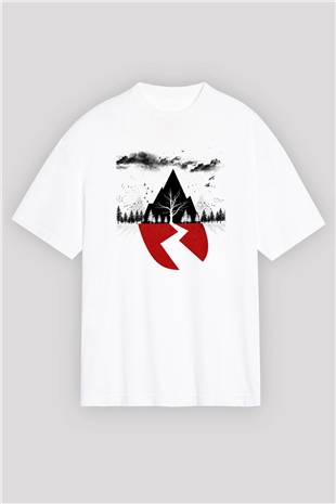 Sleeping with Sirens Beyaz Unisex Oversize Tişört T-Shirt - Oversize Tişört Fabrikası