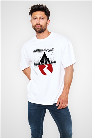 Sleeping with Sirens Beyaz Unisex Oversize Tişört T-Shirt - Oversize Tişört Fabrikası