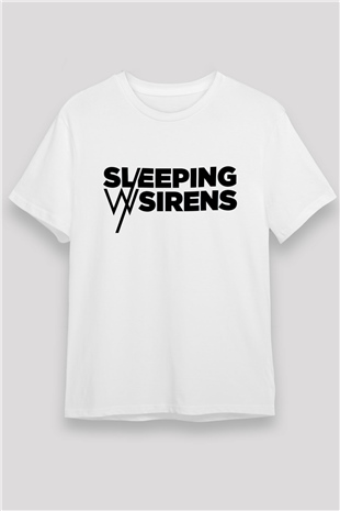 Sleeping with Sirens Beyaz Unisex Tişört T-Shirt - Tişört Fabrikası