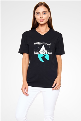 Sleeping with Sirens Siyah Unisex V Yaka Tişört T-Shirt