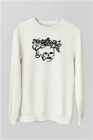 Slightly Stoopid Beyaz Unisex-Fabrikası Sweatshirt