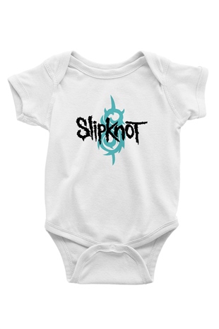 Slipknot Baskılı Beyaz Unisex Bebek Body - Zıbın