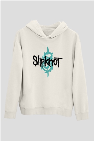 Slipknot Beyaz Unisex Kapşonlu Sweatshirt