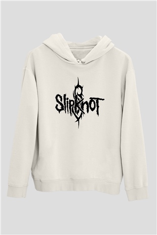 Slipknot Beyaz Unisex Kapşonlu Sweatshirt