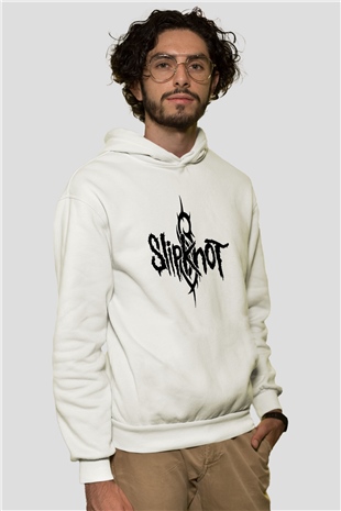 Slipknot Beyaz Unisex Kapşonlu Sweatshirt
