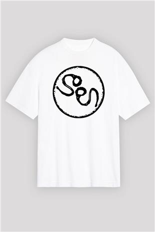 Slowdive Baskılı Beyaz Unisex Oversize Tişört - Tshirt