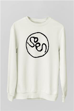 Slowdive Baskılı Beyaz Unisex Sweatshirt