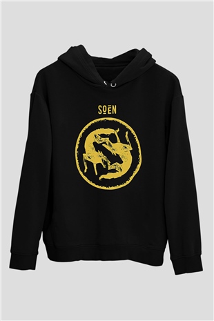 Slowdive Baskılı Unisex Siyah Kapüşonlu Sweatshirt