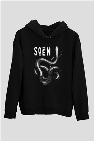 Slowdive Baskılı Unisex Siyah Kapüşonlu Sweatshirt