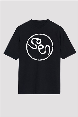 Slowdive Baskılı Unisex Siyah Oversize Tişört - Tshirt