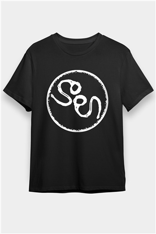 Slowdive Baskılı Unisex Siyah Tişört - Tshirt
