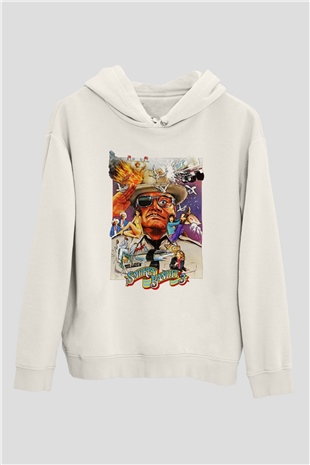 Smokey and the Bandit Beyaz Unisex Kapşonlu Sweatshirt
