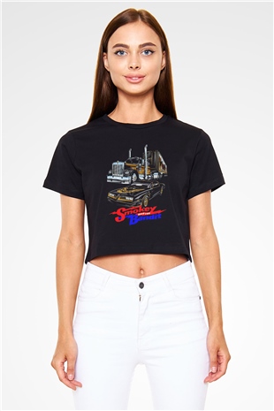 Smokey and the Bandit Siyah   Crop Top Tişört
