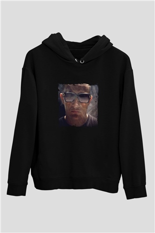 Snake Baskılı Unisex Siyah Hoodie