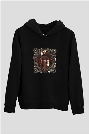 Snake Baskılı Unisex Siyah Hoodie