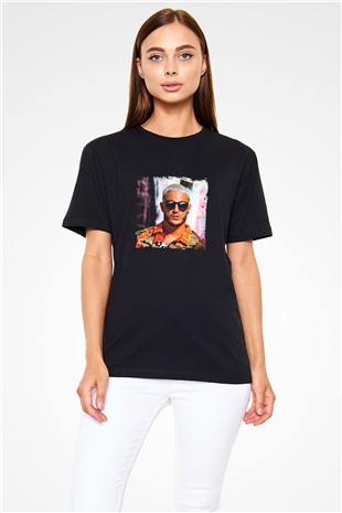 Snake Baskılı Unisex Siyah Tişört