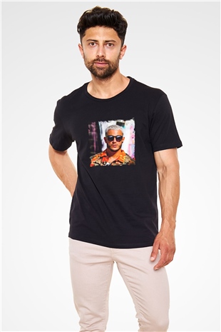 Snake Baskılı Unisex Siyah Tişört