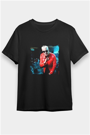 Snake Baskılı Unisex Siyah Tişört