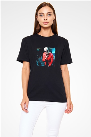 Snake Baskılı Unisex Siyah Tişört