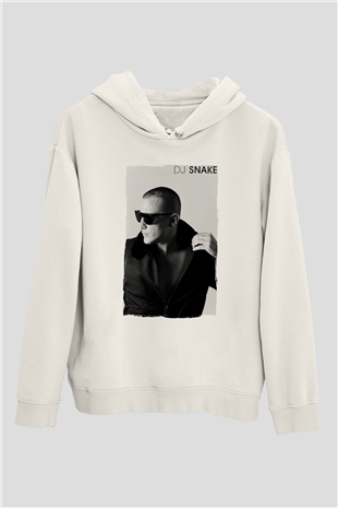 Snake Beyaz Unisex Kapüşonlu Sweatshirt