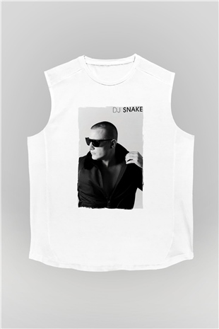 Snake Beyaz Unisex Kolsuz Tişört