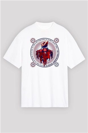 Snake Beyaz Unisex Oversize Tişört T-Shirt