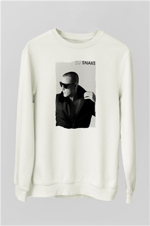 Snake Beyaz Unisex Sweatshirt